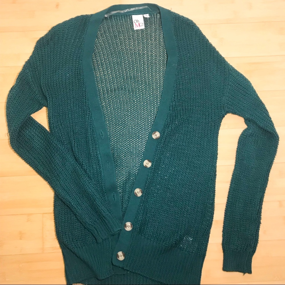 Loose Knit Green Cardigan
